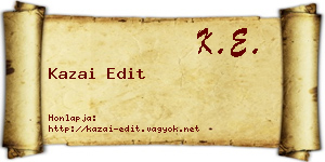 Kazai Edit névjegykártya